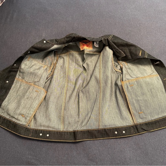 NWT LEVI'S 507 Standard Trucker Rigid Denim Jacket sz M Cotton Unwashed Red Tab - Picture 14 of 16